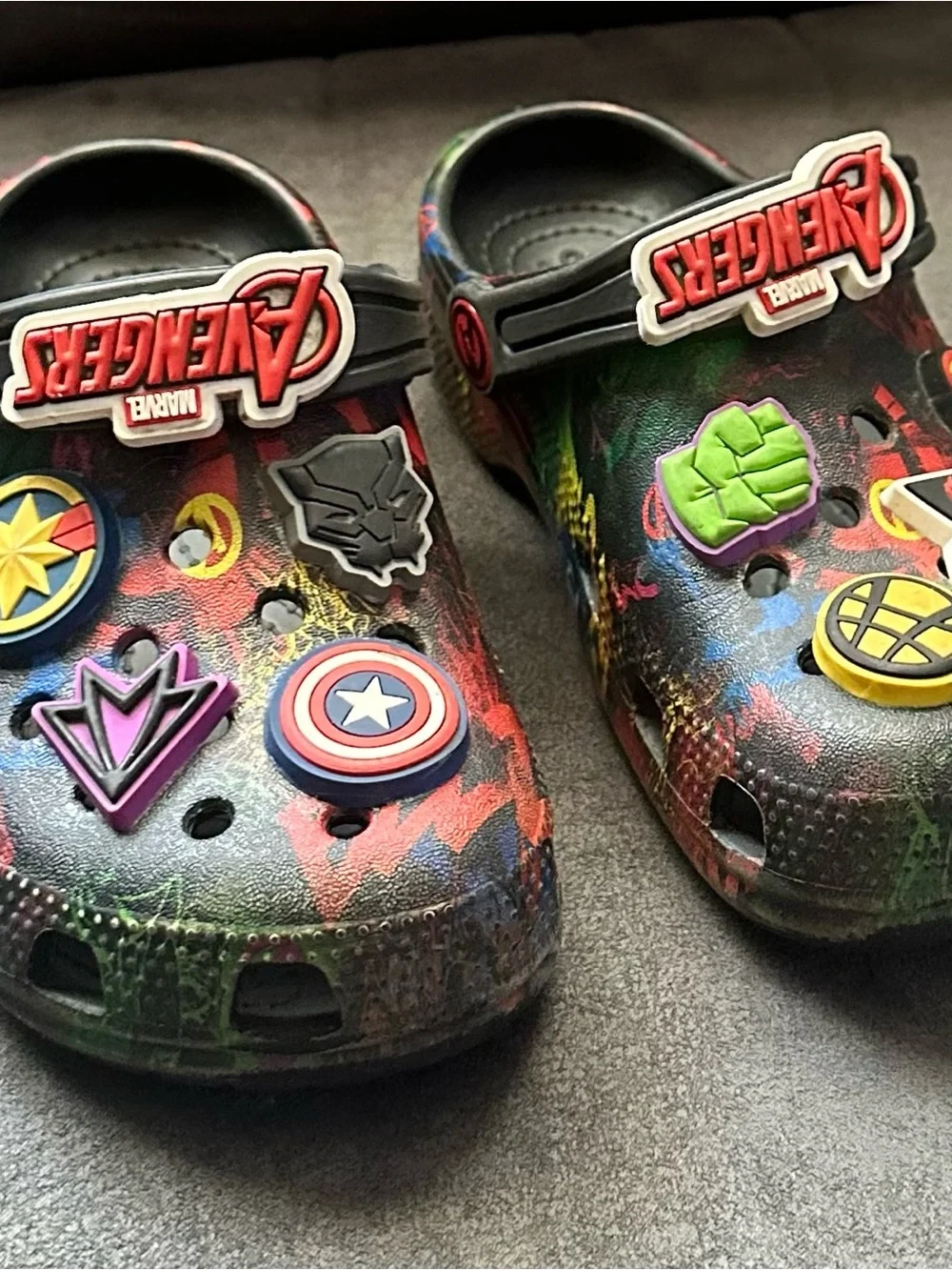 Marvel Avengers Kids Colorful Clog Shoes - Black with Multicolor Accents